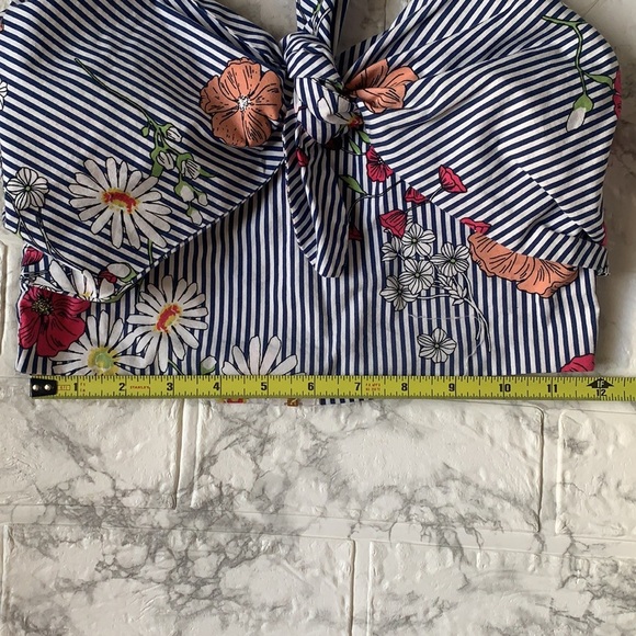 Floral Spaghetti Bralette Top Front Knot - Picture 9 of 10